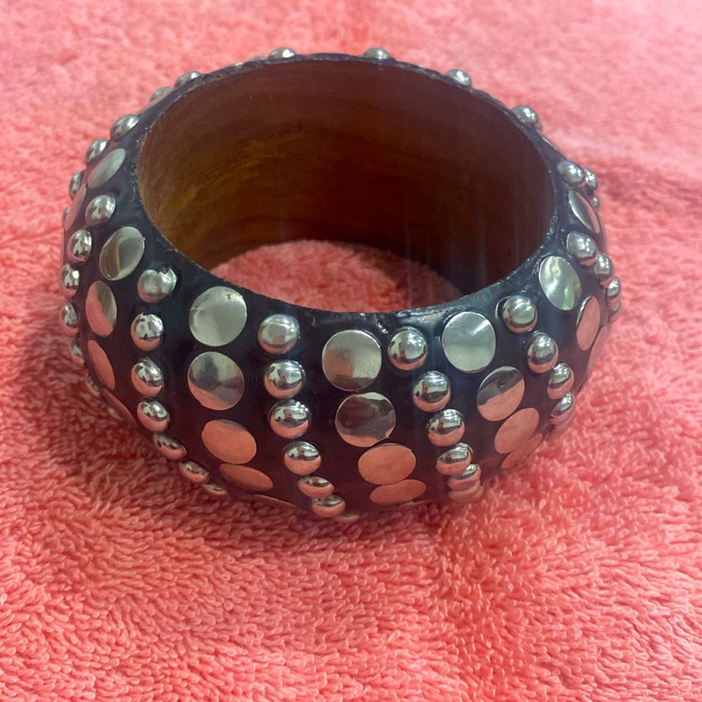 Cute black and silver stud bracelet.